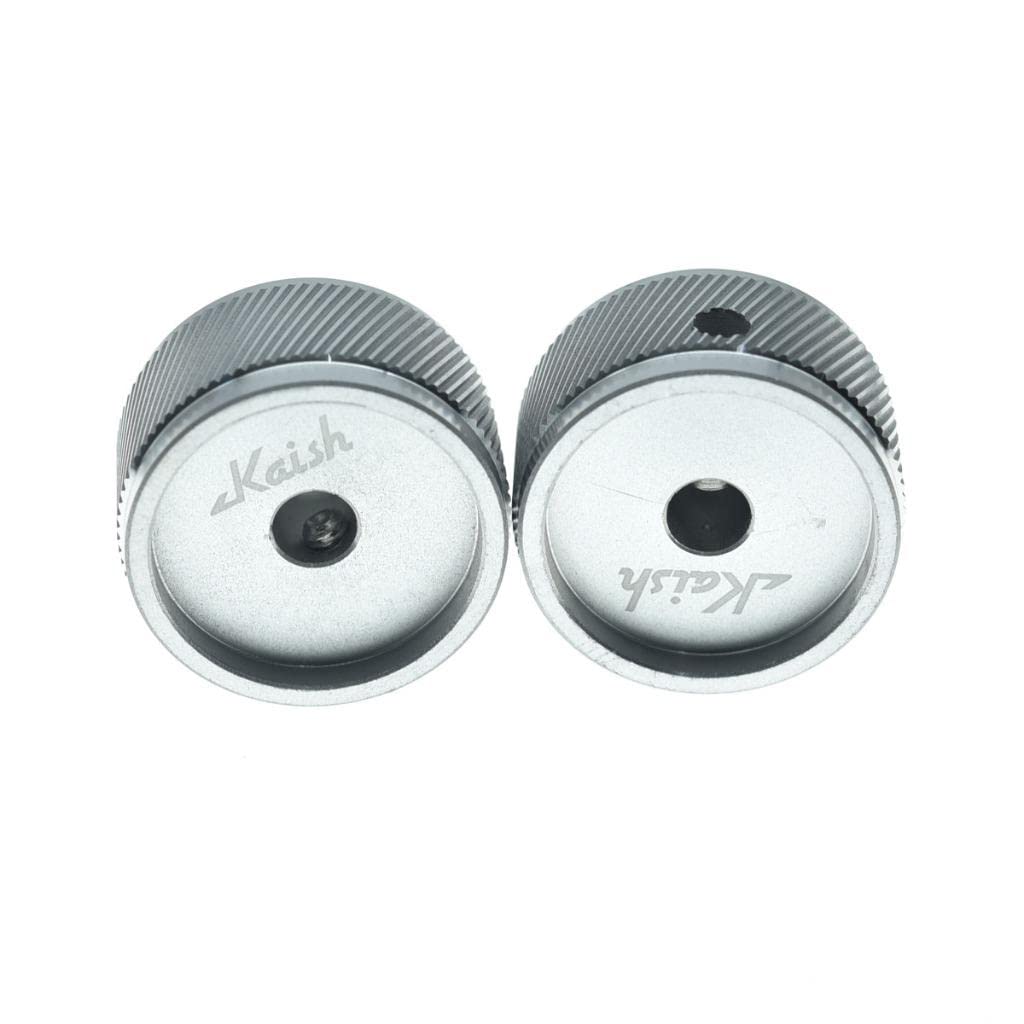 KAISH 2pcs 1-3/16''(30mm) Diam. Aluminium Potentiometer Knobs 1/4'' Universal Metal Pot Control Knobs w/Indicator & Set Screw fo